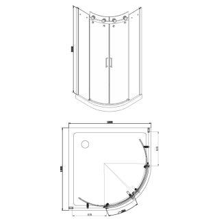Душевое ограждение Azario OTTAWA AZ-NKE2142 1000