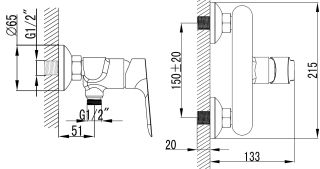 Смеситель для душа AZARIO AVILLA AZ-SU33394C керамический картридж