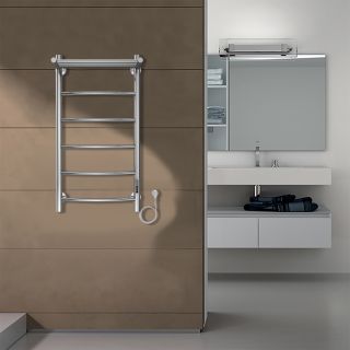 Полотенцесушитель электрический AZARIO VERONA AZ04848P 400/800 5 секций, с полкой, тен справа, хром