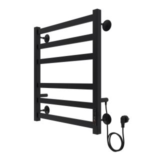 Полотенцесушитель электрический AZARIO PALERMO AZ83856B 500/600 квадрат, 6 секций, тен справа, черный