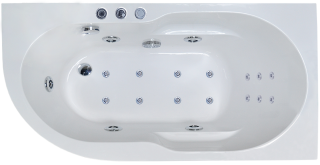 Гидромассажная ванна Royal Bath Azur De Luxe 170x80см правая белый RB614203DL-R