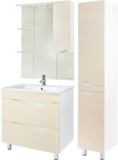 Зеркало-шкаф с подсветкой Bellezza Эйфория 80см правый бежевый 00000005412