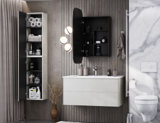 Шкаф Акватон Сохо слэйт/галька серая 1A258403AJ9A0