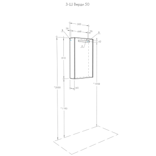 Зеркальный шкаф Акватон Верди 50см белый/ясень фабрик 1A195802VDAV0