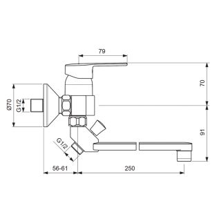 Смеситель Vidima Logik BA280AA ванны и душа