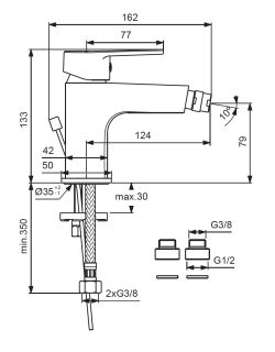 Смеситель Vidima Hype BA397AA для биде