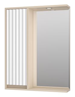 Зеркальный шкаф с подсветкой Brevita Balaton BAL-04065-03-01Л левый 65см белый/бежевый