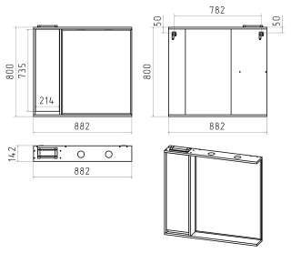 Зеркальный шкаф с подсветкой Brevita Balaton левый 90см белый/серый