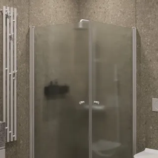 Душевой уголок на монопетле by Deonria U-90-89-6-S-W1 90x89см белый/сатин