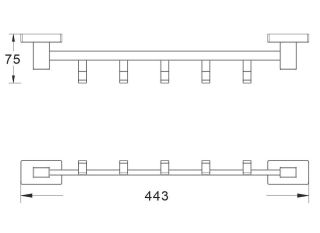 Планка с крючками Shevanik SG5651H чёрный