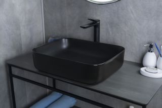 Раковина Gid Bm1304 53350 накладная черная матовая 50x39x13