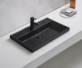 Раковина Gid Bm5560s 72205 встраиваемая сверху черная матовая 61x46.5x15