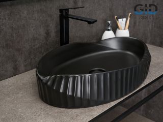 Раковина Gid Bm888 53358 накладная черная матовая 60x38.5x13.5