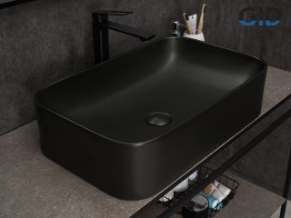 Раковина Gid Bm9599 53366 накладная черная матовая 61x38x15