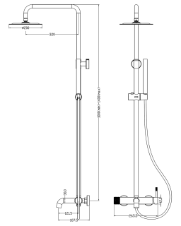 Душевая стойка Boheme Uno золото 468-MG