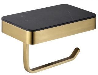 Бумагодержатель ABBER Westen AA1730G с полкой для телефона золото матовое