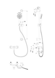 Смеситель для душа с гарнитуром Wonzon & Woghand WW-AE3103-CR хром