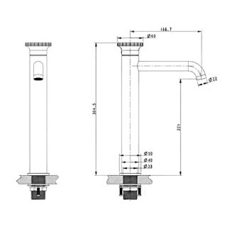 Смеситель для раковины Bronze de Luxe 9008GM-Y, графит/желтый