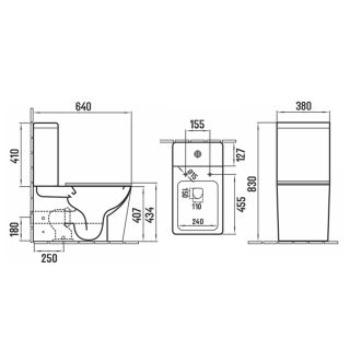 Унитаз-компакт Melana MLN-310306 безободковый белый