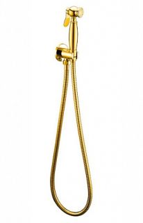 Гигиенический душ со шлангом 120см и штуцером с держателем, золото Cezares CZR-C-IFSC1-03