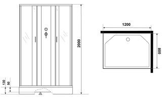 Душевая кабина Niagara NG-43285-14QBKG с гидромассажем 120x80см серебро/матовое