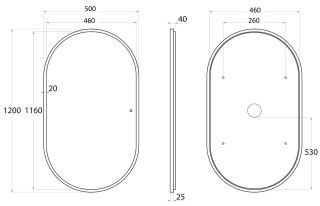 Зеркало с холодной подсветкой Art&Max Bari 50x120см серый матовый AM-Bar-500-1200-DS-F