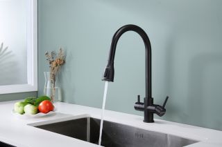 Смеситель для кухни Paulmark Lange La214212-418 чёрный металлик