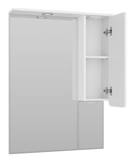 Зеркальный шкаф с подсветкой Misty Чегет 75см правый белый