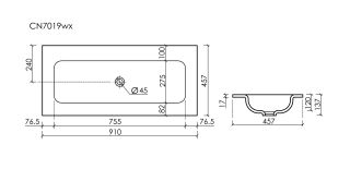 Раковина Ceramicanova Grace CN7019wx 90 см белый