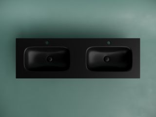 Раковина Ceramicanova Grace CN7022MB с двумя чашами 140 см чёрный матовый