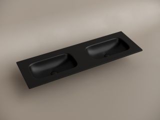 Раковина Ceramicanova Grace CN7022MBwx с двумя чашами 140 см чёрный матовый