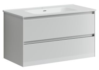 Подвесная тумба под раковину Sancos Cento CN90W 90см белый глянец