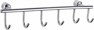 Вешалка с шестью крючками для ванной Wonzon & Woghand WW-9382-6 хром