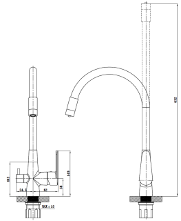 Смеситель для кухни ESKO Coral CL03GChr серый хром
