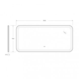 Зеркало Cezares с подсветкой и подогревом CEZARES CZR-SPC-STYLUS-1500-700-TCH-WARM