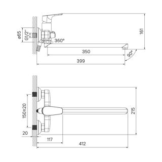 Смеситель для ванны IDDIS Zodiac хром глянцевый ZODSBL2i10WA