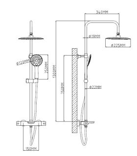 Душевая система ESKO STT5054 хром