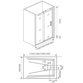 Душевая дверь Good Door Galaxy WTW-110 110Х195 стекло прозрачное