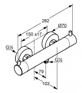 Термостат для душа Kludi Bozz чёрный матовый 352033938