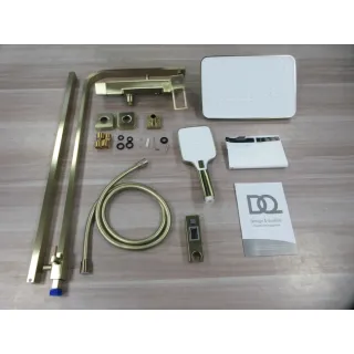 Душевая система DQ Dortmund DA1713707 320x210 мм, со смесителем, золотой матовый