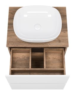 Напольная тумба под раковину Brevita Dakota DAK-07060-19/01-2Я 60см дуб Галифакс олово/белый