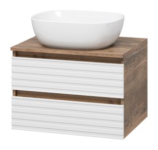 Подвесная тумба под раковину Brevita Dakota DAK-09060-19/01-2Я 60см дуб Галифакс олово/белый