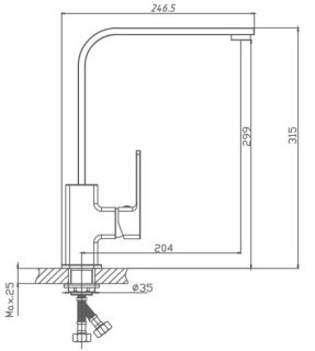 Смеситель для кухни Haiba HB70615-7 чёрный матовый