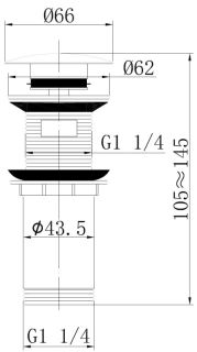 Донный клапан с переливом ABBER белый AF0010W