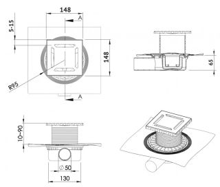 Душевой трап Berges Zentrum Norma 091363 15см хром глянец