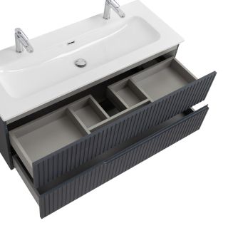 База под раковину Cezares подвесная с двумя выкатными ящиками, Grafito, 1200x457x500, DUET-N-1200-2C-SO-GR-P