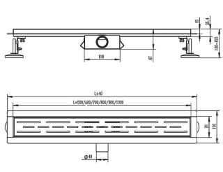 Душевой лоток Raglo R651.50.09 50см графит
