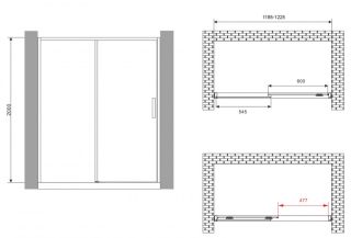 Душевая дверь ABBER Komfort AG93120B 120см чёрный