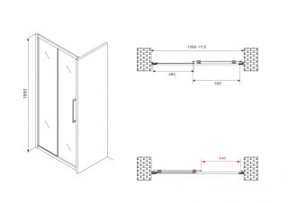 Душевая дверь ABBER Schwarzer Diamant AG30110MH