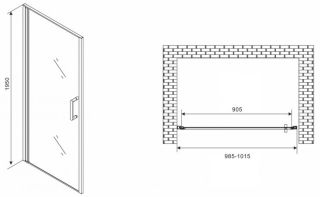 Душевая дверь ABBER Sonnenstrand 100см хром AG04100
